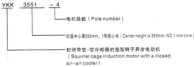 YKK系列(H355-1000)高压YJTG-90L-2A/2.2KW三相异步电机西安泰富西玛电机型号说明